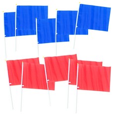 레드+블루 10개입 응원깃발 응원 팀게임 체육 운동 단체행사 미니 소품, 단품