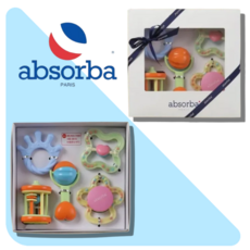 압소바 옥수수 딸랑이 세트 출산선물 백일선물 (선물포장+백화점쇼핑백 증정)