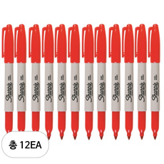 샤피 유성 네임펜 FINE SF3005, 레드(SF30052A), 12개