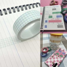 격자무늬 화이트 종이테이프 1.5cmx10m 마스킹테이프 디자인테이프 다꾸용품 라인테이프