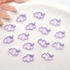 플러터 글리터 퍼플 구름 네일 파츠, 1개, C타입