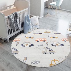 Poowe Solar System 아동용 부분 러그 교육용 학습 카펫 재미있는 러그 어린이 공간 러그 놀이방 및 아기방용 (119.9cm(47인치) 원형), 자동차