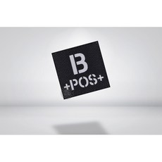 RST 紅星 B+POS+ 黑色 血型章 魔鬼氈 雷切反光識別章 臂章, 1個