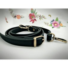 愛心手工材料鋪 斜背帶皮革提把肩背帶，酒紅色咖啡色駝色黑色手工包包配件, 1個, 青古掃-黑色, 黑色