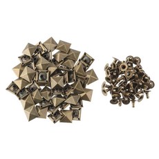 스크랩북킹 피드 모양 신발 가방 장식 고정 스터드 천 버튼 금속 스파이크 사각 리벳, bronze, 10mm, 1개, 2. bronze / D. 10mm
