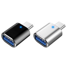 믹스MICS 1+1 메탈 알루미늄 USB-A to USB C타입 USB 3.0 5Gbps Type-C 변환젠더 2P, 블랙1P+실버1P, 1세트, 3cm