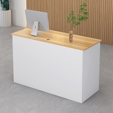 카운터 계산대 인포데스크 데스크 우드 원목 안내데스크 접수대 접수 테이블, 라이트 월넛+화이트
