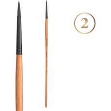 프린스턴 카탈리스트 원형 브러시 합성 긴 손잡이 크기 10 1 카운트, Size 2, Light Wood
