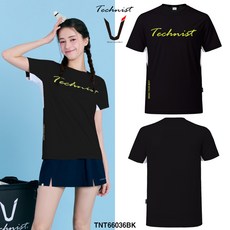 테크니스트 배드민턴 기획 티셔츠 반팔 상의 블랙 TNT66036BK 남성 여성 남녀공용
