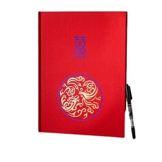 結婚禮金簿 嘉賓簽到登記簿 婚宴記錄本, 1本 連頁禮金本 燙金鸞鳳和鳴款 可寫272人送2支筆, 1個