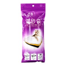 貓砂盆塑膠袋 加厚耐用 防漏束口設計 多尺寸適用 貓咪清潔用品, 白, 1個