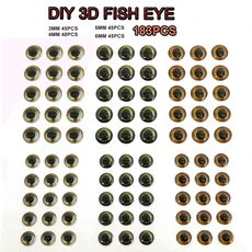 ESFISHING MIX 낚시 미끼 눈 3/4/5/6/7/8/9/10mm 낚시 물고기 눈 3D 플라이 타이 재료 미끼 미끼 만들기 18, 04 F