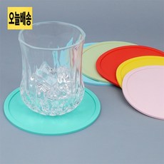 컵받침 원형 원형컵받침 티받침 소품받침 심플라운드 실리콘컵받침대, 그린