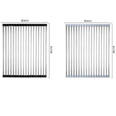 不鏽鋼摺疊 硅膠 隔熱墊 多功能果蔬 瀝水簾, 1個, 瀝水簾47cm(18管),灰色