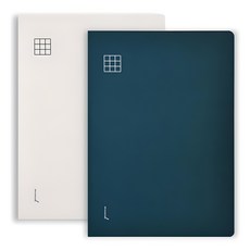 Munid It 方便的網格第四季裸體筆記本 2 件套, 海軍藍+ 象牙色, 1組