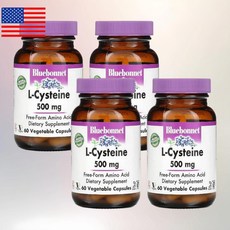 블루본넷 뉴트리션 엘시스테인 LCysteine 500mg 베지 캡슐 60정 4통