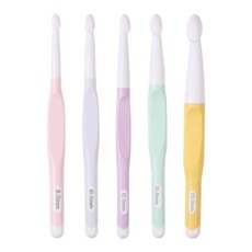 플로럴 레진 크로셰 훅 논슬립 뜨개질 바늘 도구 직조, 1개