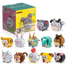 반바오 조립블록 십이지신 동물 캐릭터 모형 만들기 한필몰, 큐티 마우스