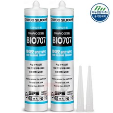 [다우몰] KS 인증 친환경 바이오 실리콘 BIO 707 백색 (노즐포함), 2개