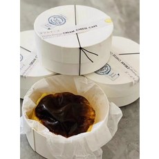 바스크 치즈 케이크 상자 원형 쿠키 박스 용기 타르트 화이트 4인치 원형 박스 5세트, 화이트 유산지 500장 (25cm)