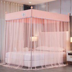 유럽풍 침대텐트 사각 텐트 수면 침대 모기장 공주, 난옥색1.2x2x2m