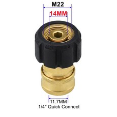고압 세척 호스 스위치 켜기/끄기 기능용 1/4" 퀵 히치가 볼 밸브가 M22 14MM 어댑터, M22 14MM Connect, 1개