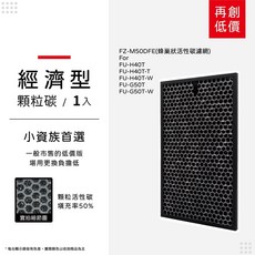 蟎著媽 活性碳濾網 適用 SHARP 夏普 FU-G50T FU-H40T 空氣清淨機, 1個, 經濟型-除臭顆粒活性碳/單片, M50CA*1