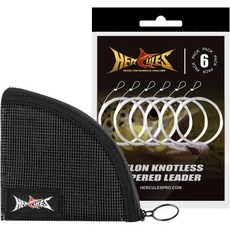 헤라클레스 프리타이드 루프 플라이 낚시 리더 6개 테이퍼드 지갑 포함, 9FT - 6pcs, 5X - 3.7LB