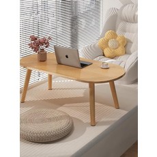 [따뜻한 원목감성] 통원목 거실테이블 낮은 좌식 소파테이블, 16. 운석 무늬 원목 다리 타원 80x48x40