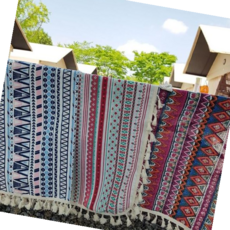 대형돗자리 캠핑테이블보 감성테이블보 캠핑소품 테이블보, 화이트블루