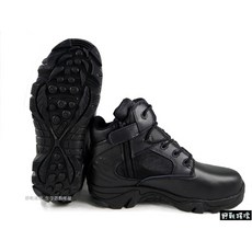 野戰搖滾-生存遊戲 三角洲部隊高品質沙漠特戰短筒軍靴 - 側拉式拉鍊 沙色 短靴登山靴登山鞋黑靴沙靴沙漠靴