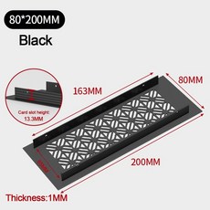 호환 알루미늄 합금 구 커버 직사각형 루버 모형 호흡기 그릴 커버 메쉬 50/80mm 와이드 홀 장식품, 07 black-8-20cm