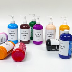 미키라 수채화 과슈 물감 대용량 500ml 12색