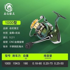 名倫狼王 1000型 魚線輪, 不鏽鋼軸承超順滑變色龍綠,1000型號防抖系統超順滑