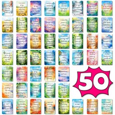 嗨購 水彩勵志文字卡片 50張 積極向上鼓勵明信片, 1個, T01042288