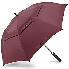 NINEMAX 골프 우산 137.2cm(54인치) 자동 열림 대형 더블 캐노피 통기성 오버사이즈 스틱 우산 엑스트라 라지 방풍 방수 비용(네이비), 와인 레드