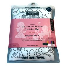 HeyDoodle 創意隨行矽膠畫墊 幻彩童話附9支無毒可擦拭彩色筆 兒童畫板 塗鴉墊, 幻彩童話123, 1個