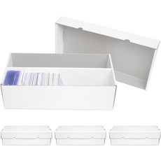 NUMINA 4 팩 2열 카드 보관함박스당 최대 1600장까지 보관 가능 MTG 및 스포츠 카드를 위한 간편한 트레이딩 정리함 슬리브 탑로더 카드에 적합, 4 Pack