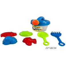 佳佳玩具 沙灘玩具套裝 挖沙 玩沙 決明子 家家酒 模具 道具, 1個, 6件套小澆水沙灘桶