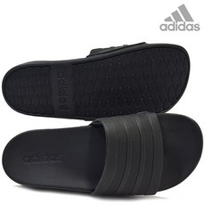 adidas 愛迪達 黑色氣墊拖鞋, 245, 黑色