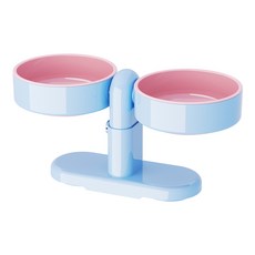 솔바람집 반려동물 컬러 높이조절 식기 5단계 높이 조절 기능, 1개, 블루