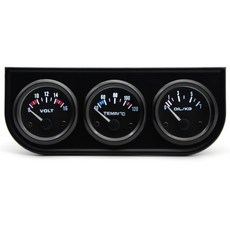 자동차 개조용 52MM 블랙 트리플 게이지 세트 - 전압 수온 오일 압력 LED 디스플레이 12V 액세서리, 01 빠른  Mainland
