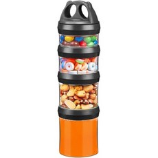 트위스트 잠금 시스템이 있는 베네라벨 스태커블 식품 보관 용기 - 여행용 BPA 프리 트리탄 포뮬러 단백질 파우더 스낵 누수 방지 및 식기세척기 안전 31온스블랙, White