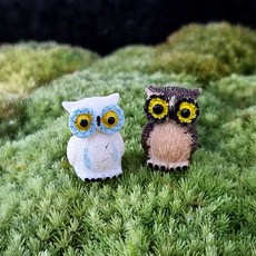 테이블가드닝 테라리움 피규어 재료 화분 장식, 복부엉이 한쌍, 1개