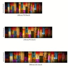 빈티지 나뭇결 스트라이프 러너 러그 미끄럼 방지 기계 세탁 주방 카펫 복도 세탁실 홈 데코