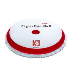 蠟妹緹緹 KJ 日式羊毛 10mm緩衝層 拋光綿 5吋 經濟型 汽車美容拋光, 紅色, 1個