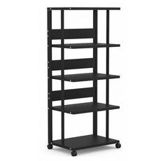 오디오 수납장 이동식 앰프 철제 랙 홈시어터 선반 CD 캐비닛 콘솔 다이 거치대, 블랙 5단