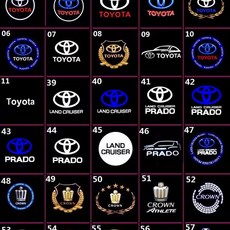 광섬유 자동차 무드등 내 감지 홀로그램 오픈 무접선 램프 차량 프로젝션 도어, B. 토요타 웰컴 라이트 울트라 HD 패턴 옵