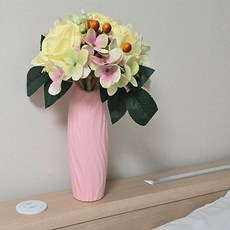 과자땡 플라스틱 화병 타원형 인테리어소품꽃병, 화이트