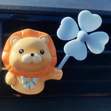 귀여운 자동차 공기 청정기 벤트 클립 미니 팬 디퓨저 클립이 있는 3D 동물 에어컨 장식 액세서리 여성 및 남성용 189460, 라이온